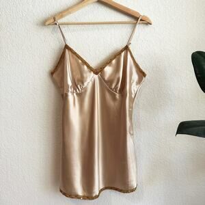 VTG Y2K Xhilaration Babydoll Satin Lace Trim Top Large Fairy Grunge Romantic 90s